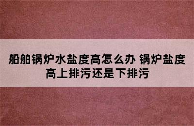 船舶锅炉水盐度高怎么办 锅炉盐度高上排污还是下排污